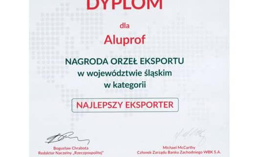 Firma ALUPROF nagrodzona w konkursie "Regionalne Orły Eksportu"