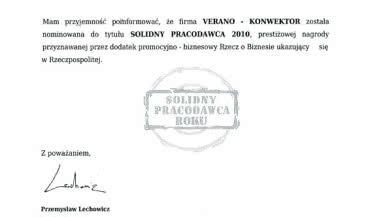 SOLIDNY PRACODAWCA 2010
