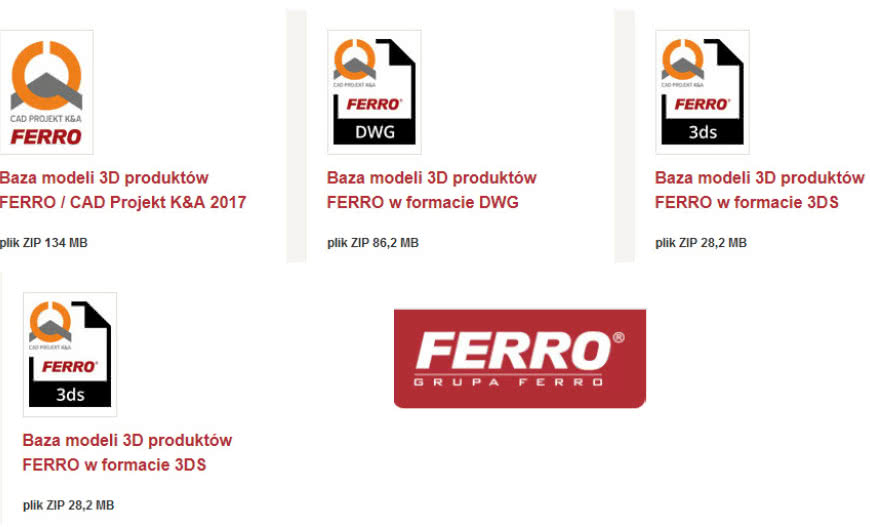 FERRO aktualizuje bazę produktów 3D dla projektantów, architektów i architektów wnętrz