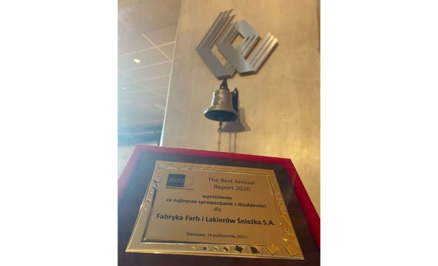 Raport Śnieżki nagrodzony w The Best Annual Report 2020 FFiL