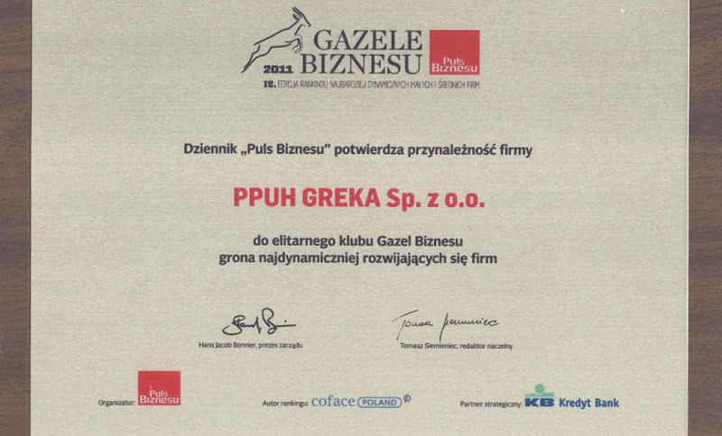 GreKa z Gazelą Biznesu